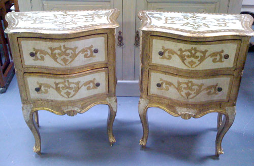 pair of Italisan giltwood bedside tables